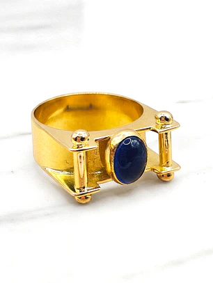 Anillo reina Inglaterra zafiro Oro 18k 