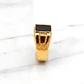 Anillo sello cuadrado onix con circónes grande Oro 18k - Miniatura 2