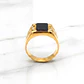 Anillo sello cuadrado onix con circónes grande Oro 18k - Miniatura 3