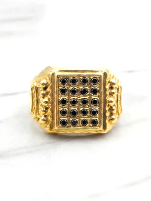 Anillo sello reyes onix Oro 18k