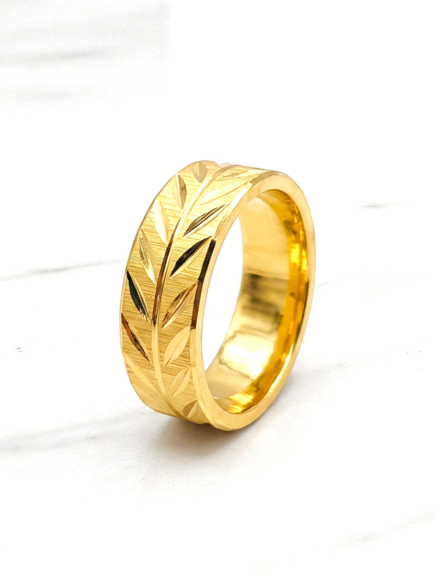 Anillo espiga 8 mm realeza Oro 18k 2
