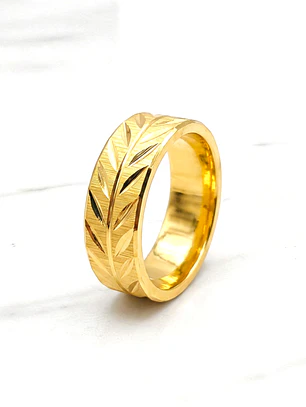 Anillo espiga 8 mm realeza Oro 18k