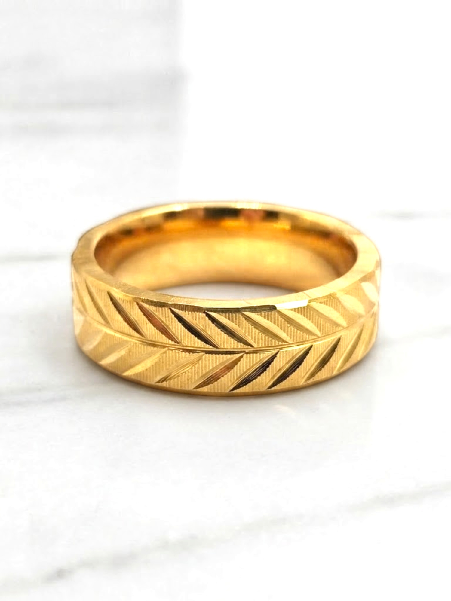 Anillo espiga 8 mm realeza Oro 18k 4