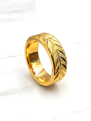 Anillo espiga 8 mm realeza Oro 18k