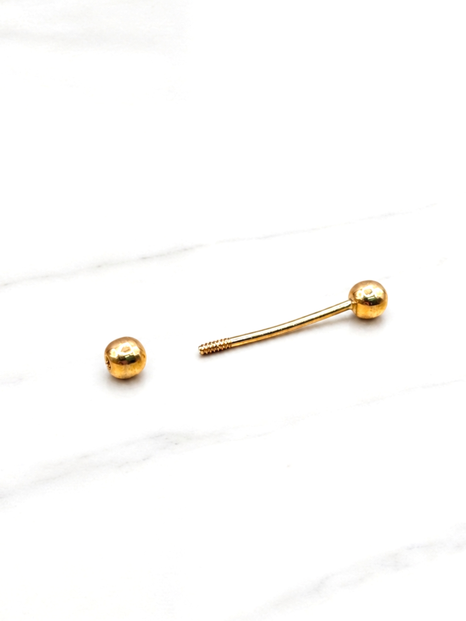 Piercing argolla bolitas Oro 18k 3