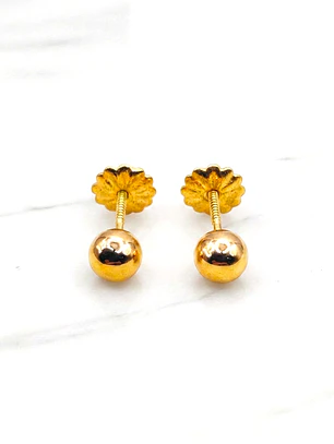 Aros bola 4 mm Oro 18k 