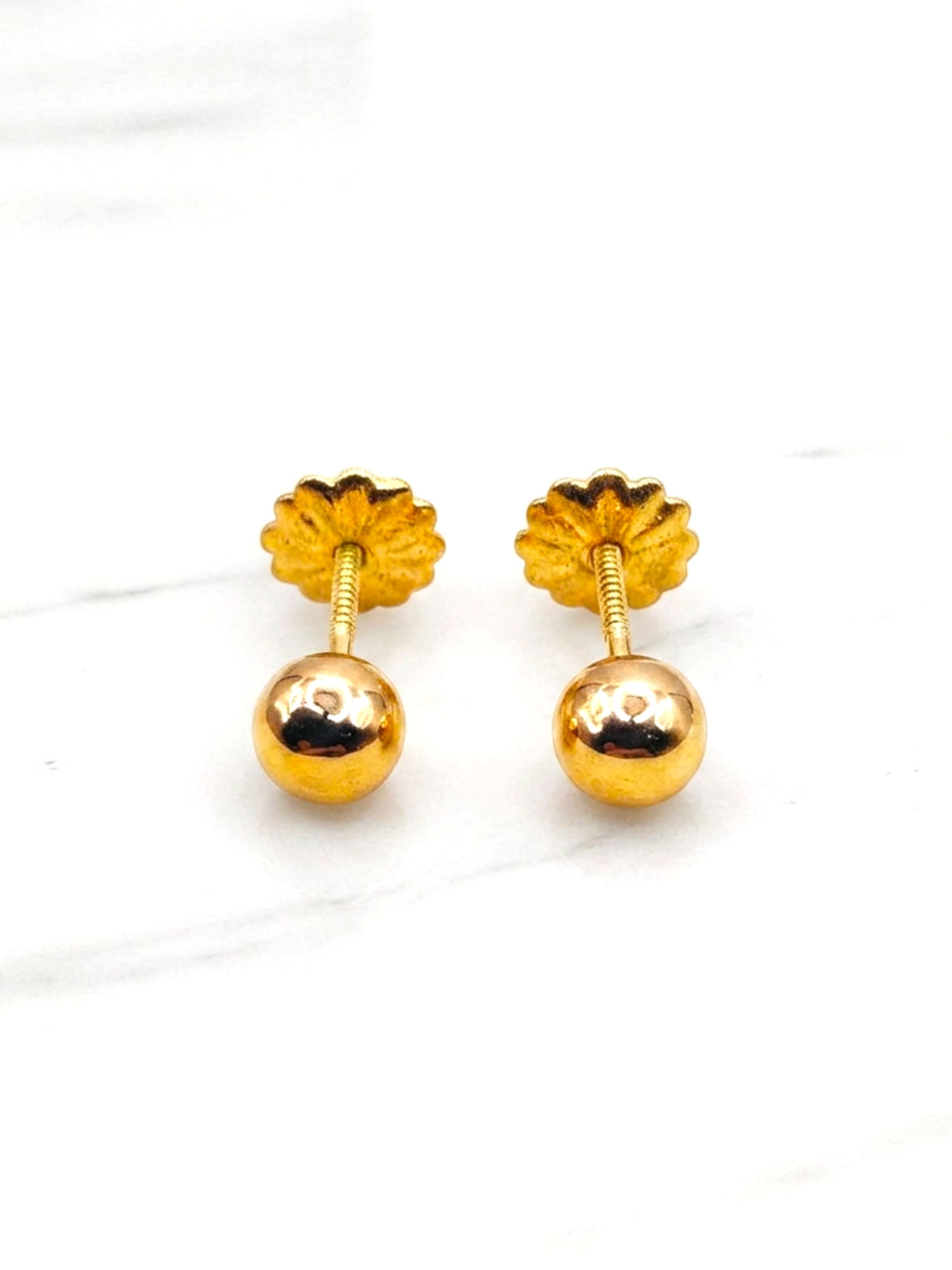 Aros bola 4 mm Oro 18k  3