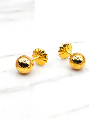 Aros bola 5 mm Oro 18k 