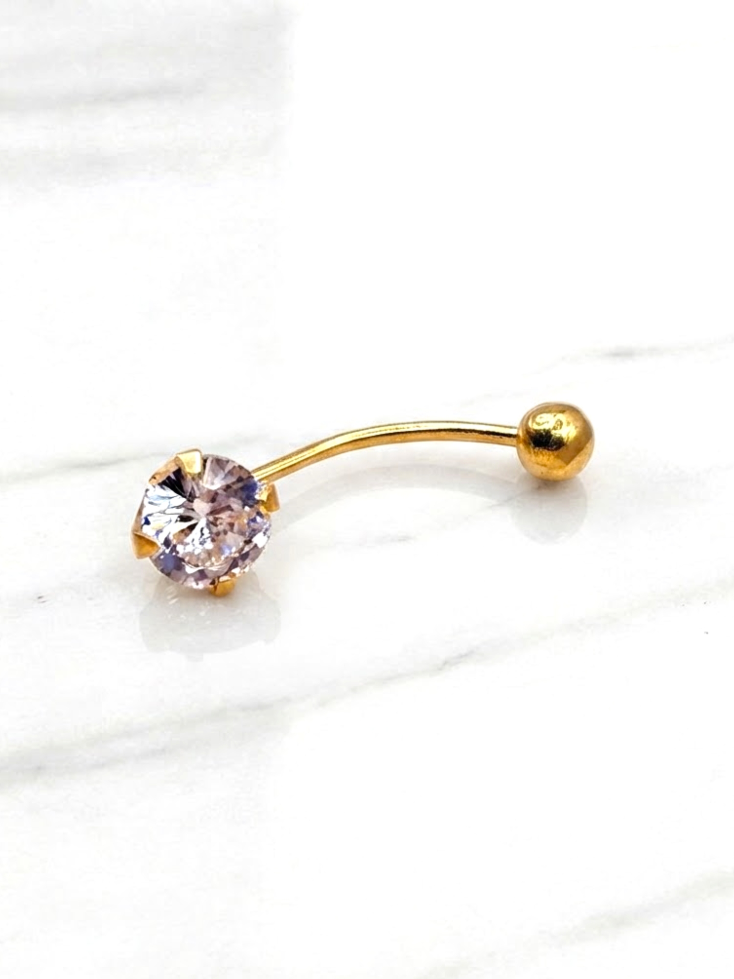 Piercing circón bolita Oro 18k 1
