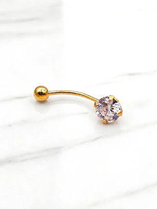 Piercing circón bolita Oro 18k