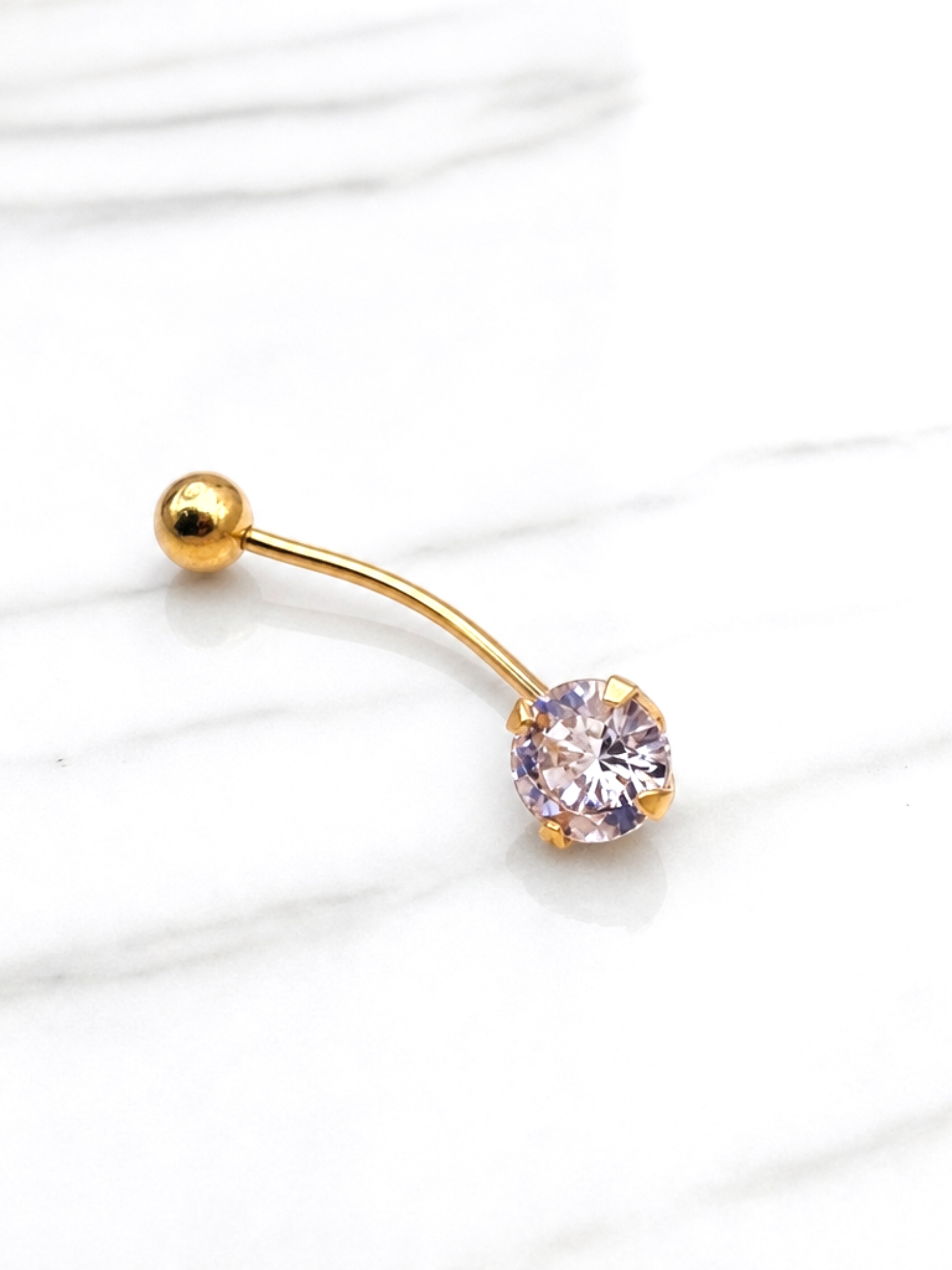 Piercing circón bolita Oro 18k 3
