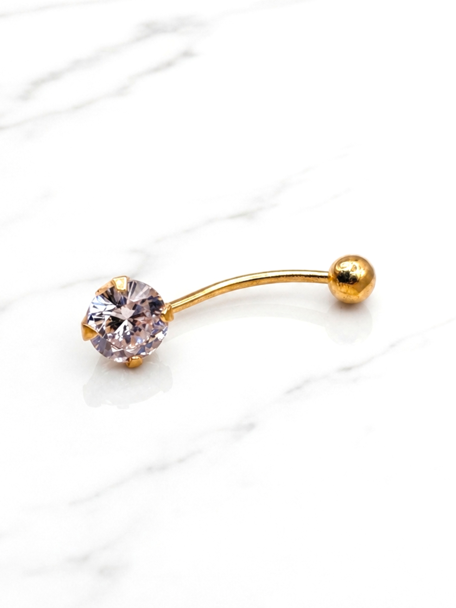 Piercing circón bolita Oro 18k 4