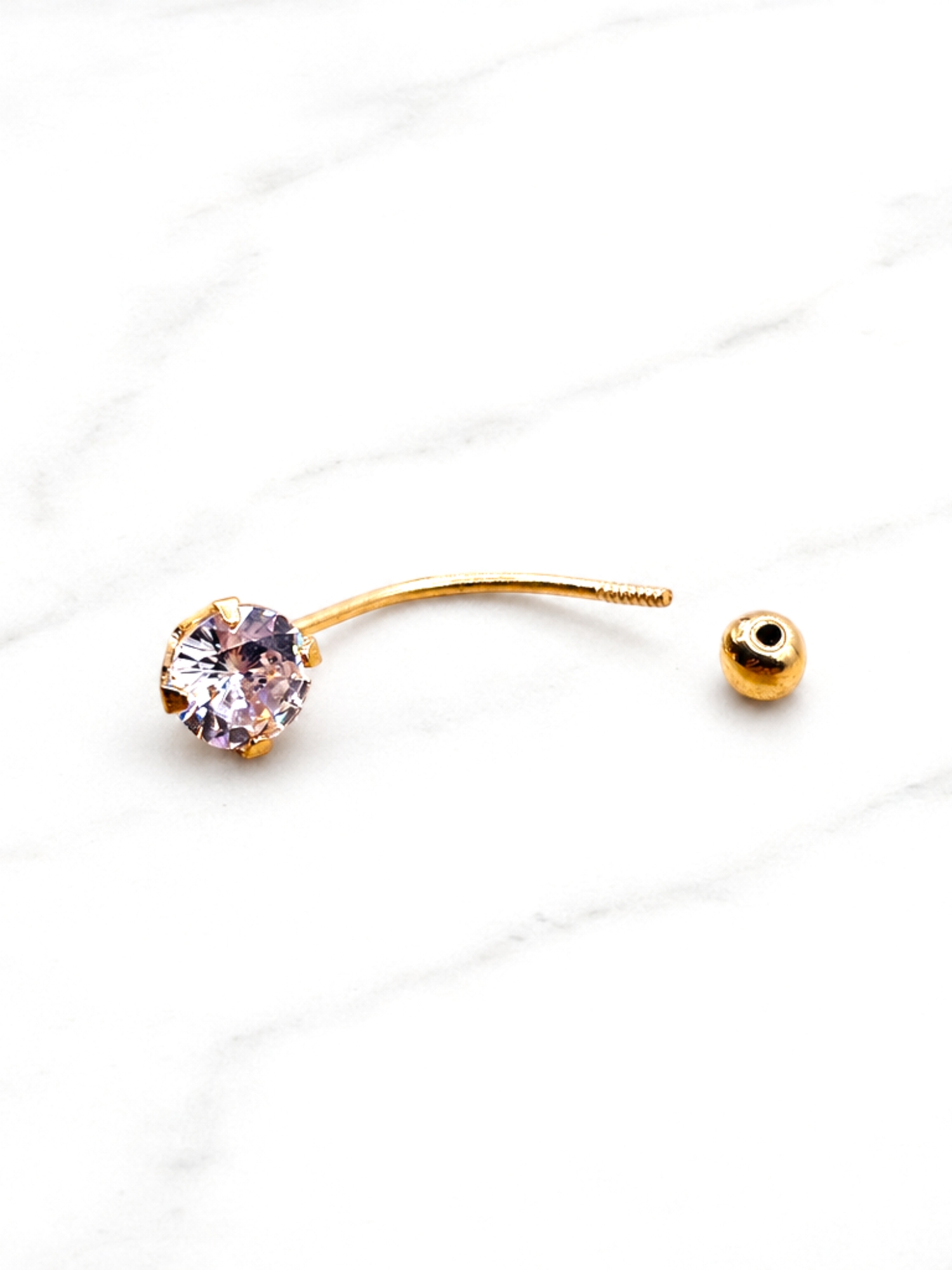 Piercing circón bolita Oro 18k 5