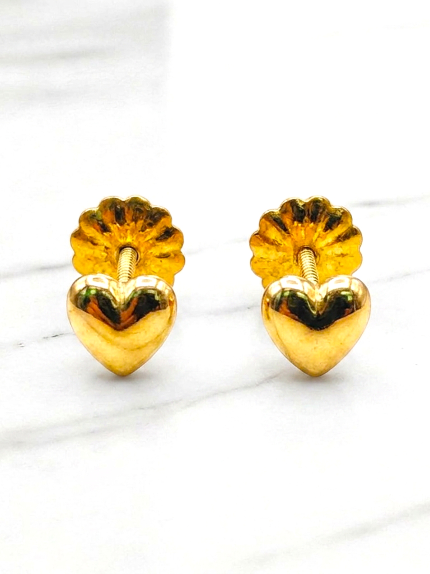 Aros corazón 5 mm Oro 18k  2