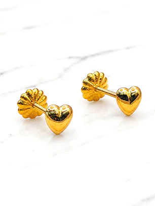 Aros corazón 5 mm Oro 18k 