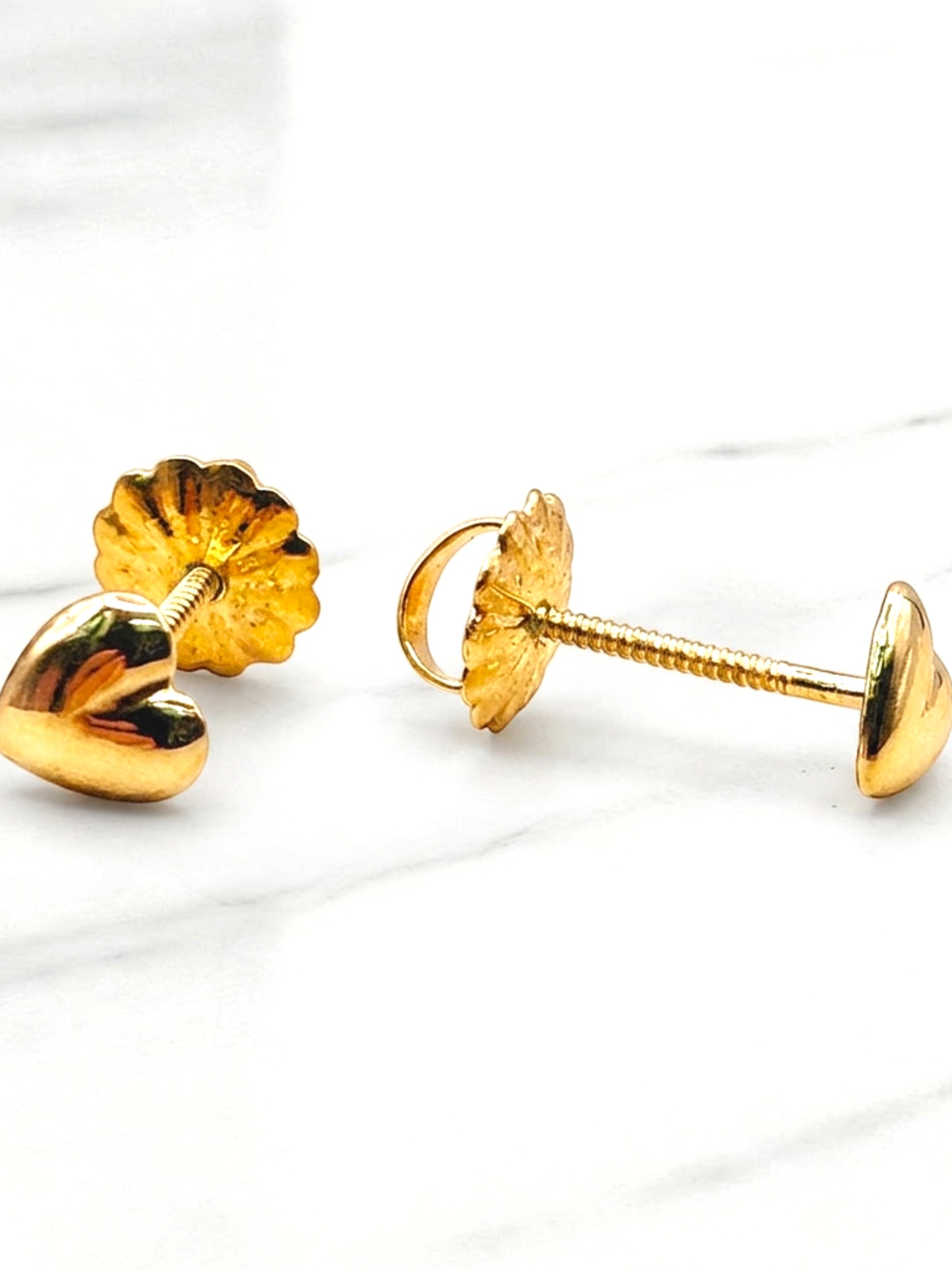 Aros corazón 5 mm Oro 18k  3