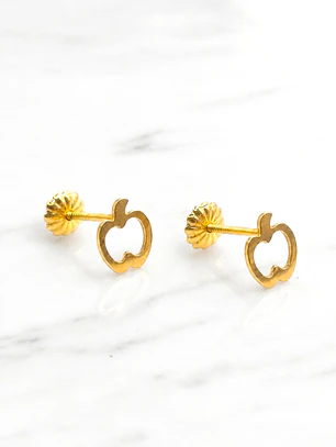 Aros figura manzana Oro 18k