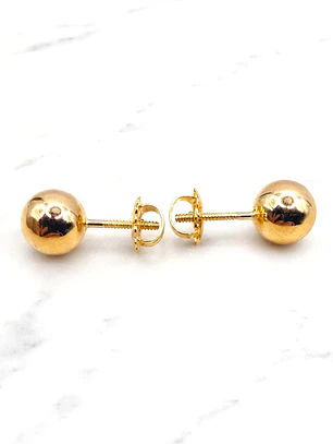 Aros bola 6 mm Oro 18k