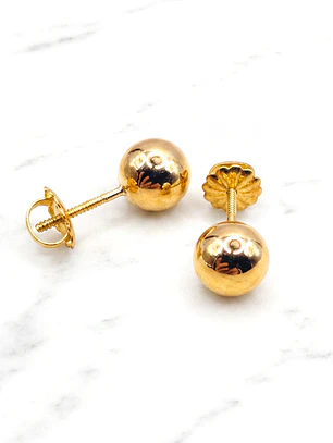 Aros bola 6 mm Oro 18k