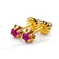 Aros chatón italiano Rubí pequeños Oro 18k  - Miniatura 1