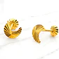 Aros lunas satinadas grandes Oro 18k - Miniatura 1