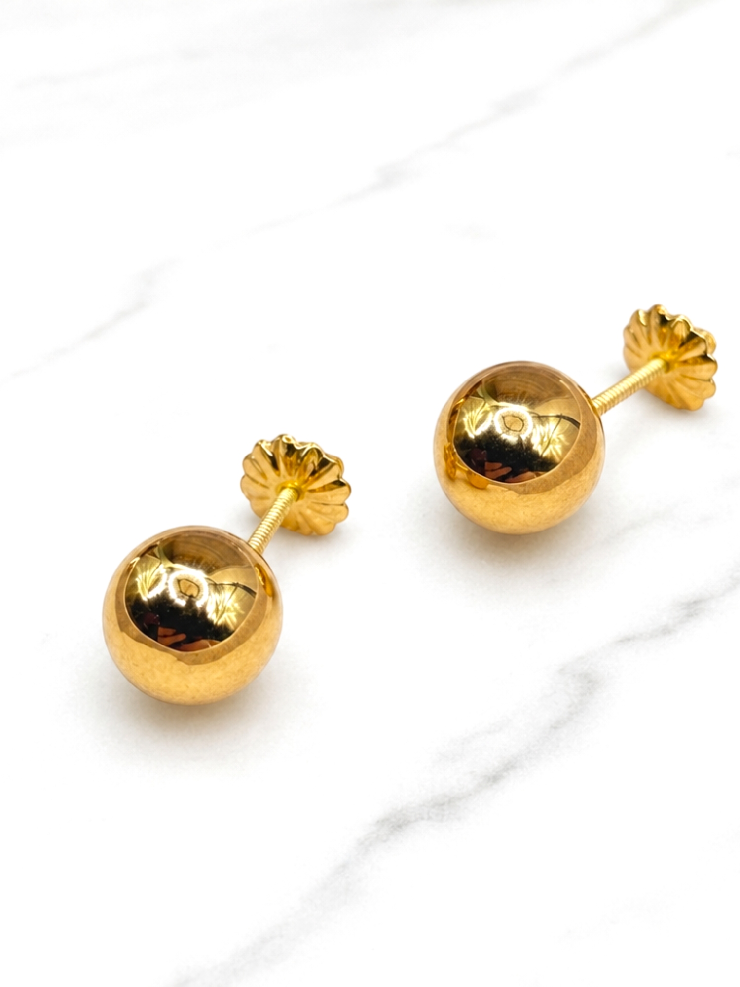 Aros bola 8 mm Oro 18k 2