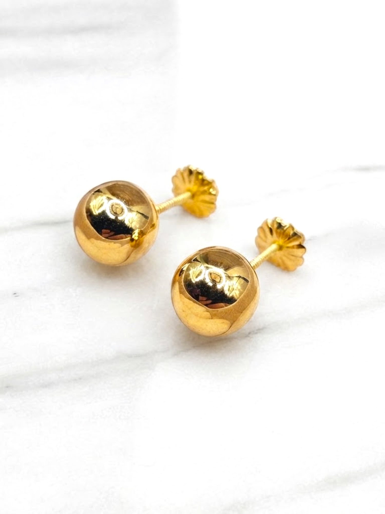 Aros bola 8 mm Oro 18k 4