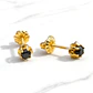Aros chaton italiano onix chicos Oro 18k - Miniatura 4