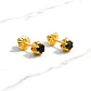 Aros chaton italiano onix chicos Oro 18k - Miniatura 3