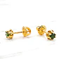 Aros chaton italiano esmeralda chicos Oro 18k - Miniatura 2