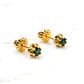 Aros chaton italiano esmeralda chicos Oro 18k - Miniatura 3