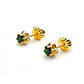Aros chaton italiano esmeralda chicos Oro 18k - Miniatura 4