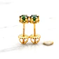 Aros chaton italiano esmeralda chicos Oro 18k - Miniatura 5