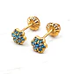 Aros roseta aguamarina chicos Oro 18k - Miniatura 4
