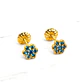Aros roseta aguamarina chicos Oro 18k - Miniatura 1