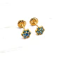 Aros roseta aguamarina chicos Oro 18k - Miniatura 5