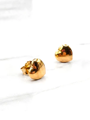 Aros corazón grandes Oro 18k