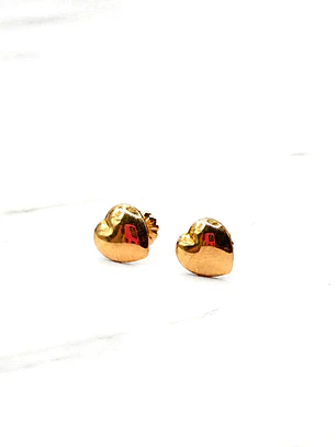 Aros corazón grandes Oro 18k