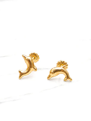 Aros delfin Oro 18k