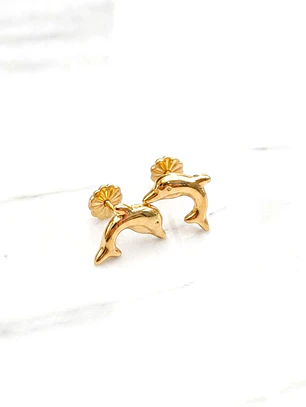 Aros delfin Oro 18k