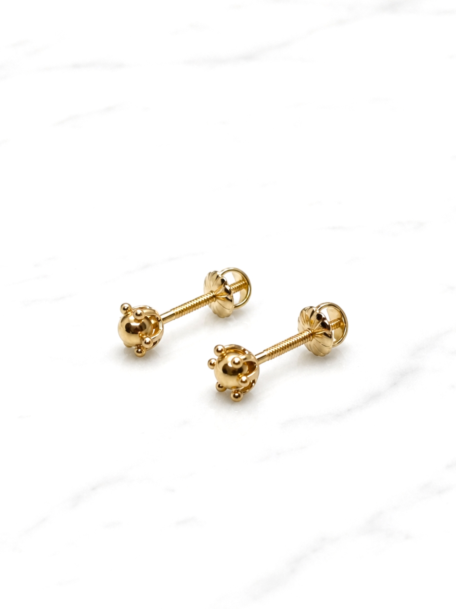 Aros pistilo bolita Oro 18k 1