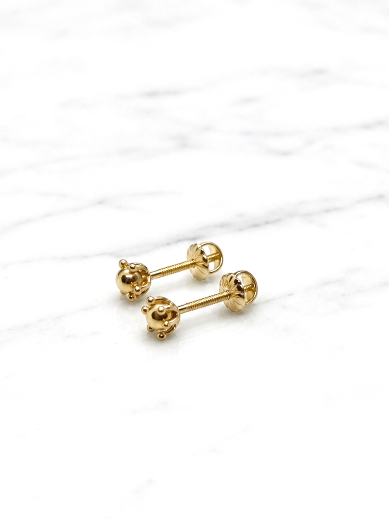 Aros pistilo bolita Oro 18k 2