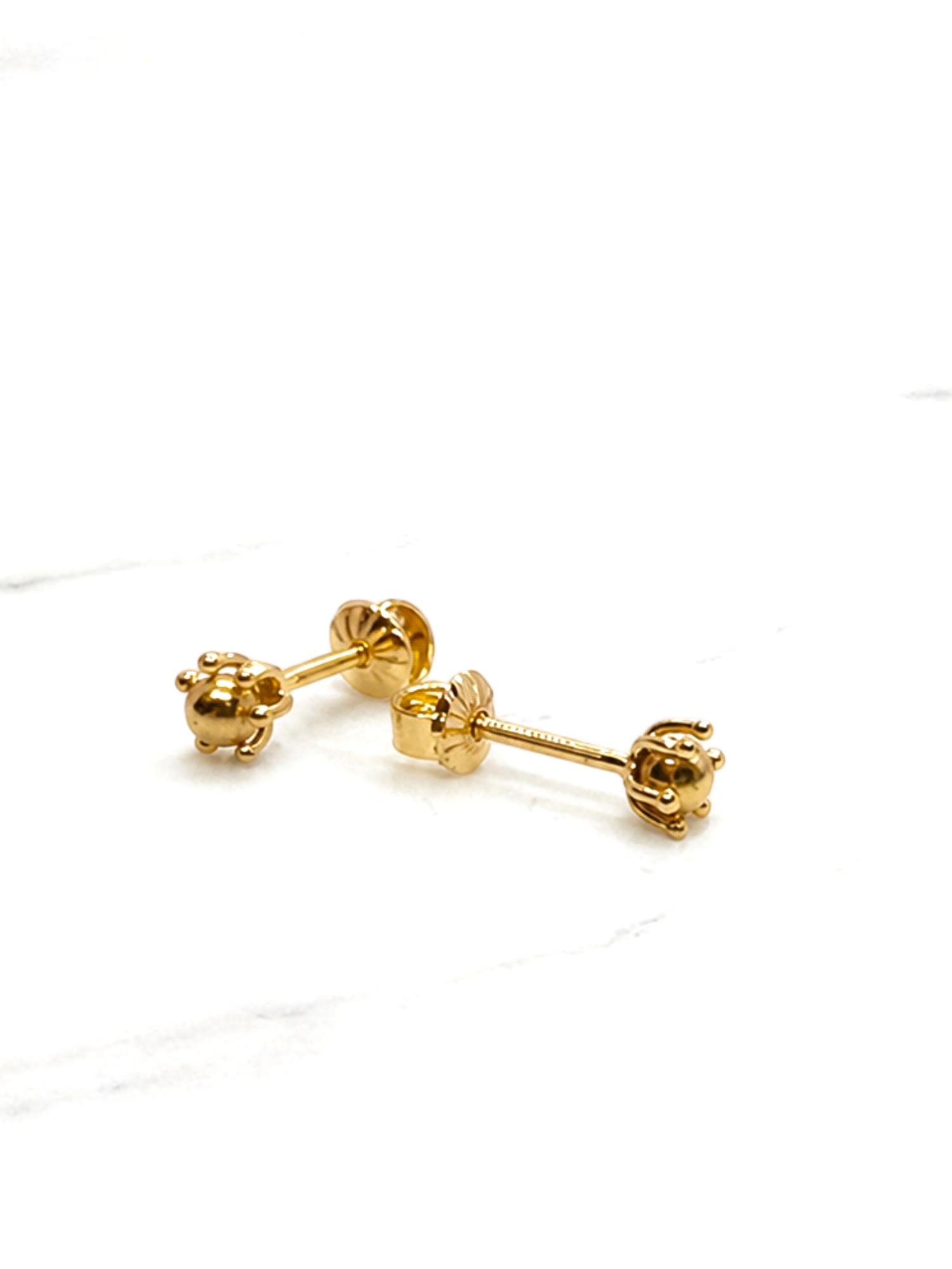 Aros pistilo bolita Oro 18k 3
