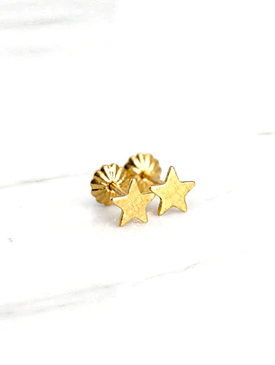 Aros estrellas chicos Oro 18k