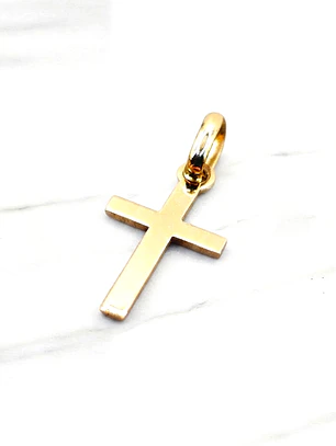 Colgante cruz palito mediana Oro 18k