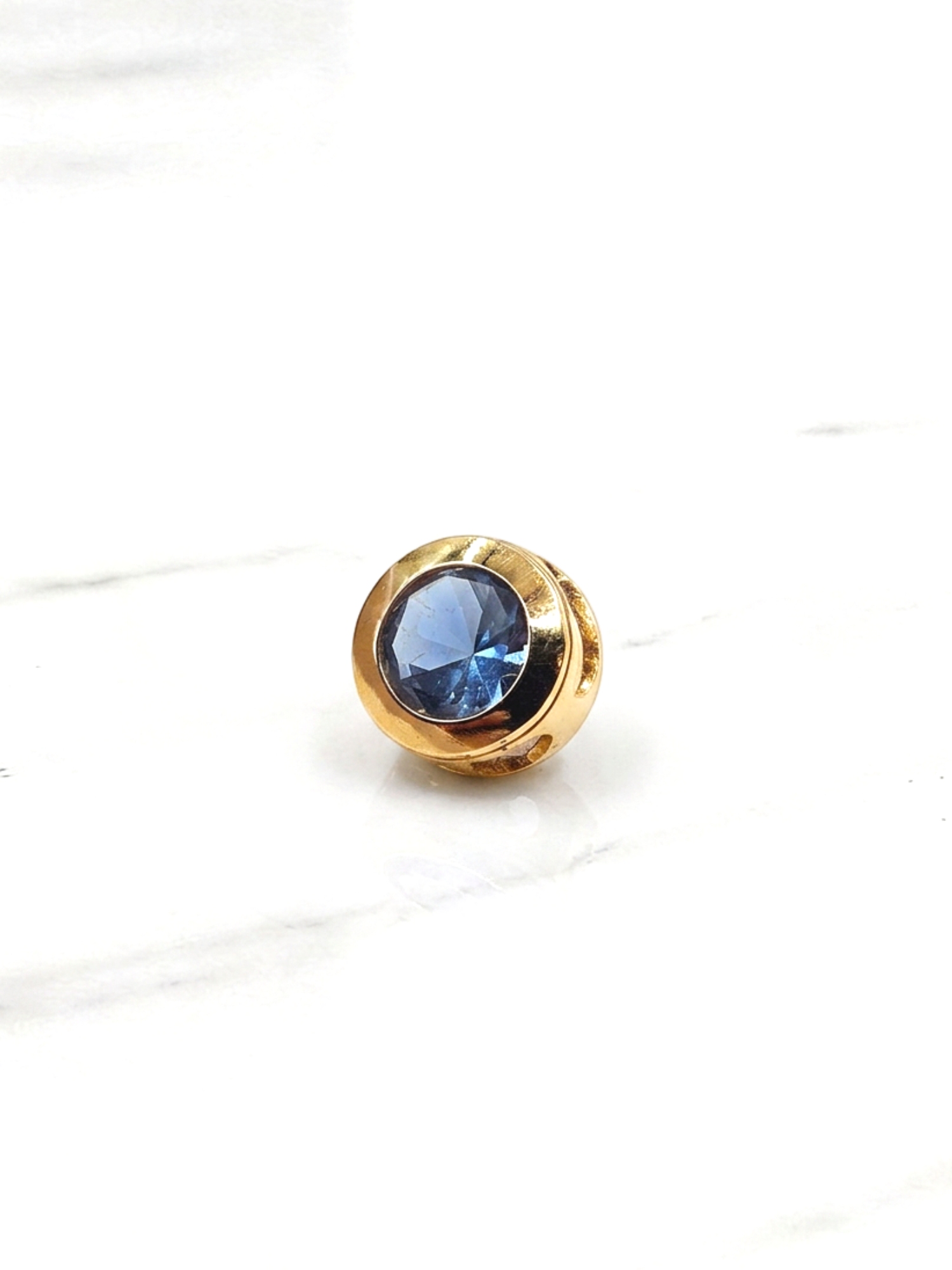 Colgante punto de luz aquamarina mediano Oro 18k 2