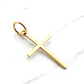 Colgante cruz palo 2.7 cm Oro 18k - Miniatura 1