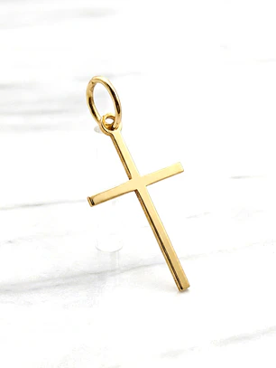 Colgante cruz palo 2.7 cm Oro 18k