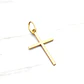 Colgante cruz palo 2.7 cm Oro 18k - Miniatura 3