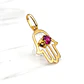 Colgante mano de fátima rubí mediano Oro 18k - Miniatura 2